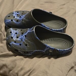 CROCS Black and Blue Clogs